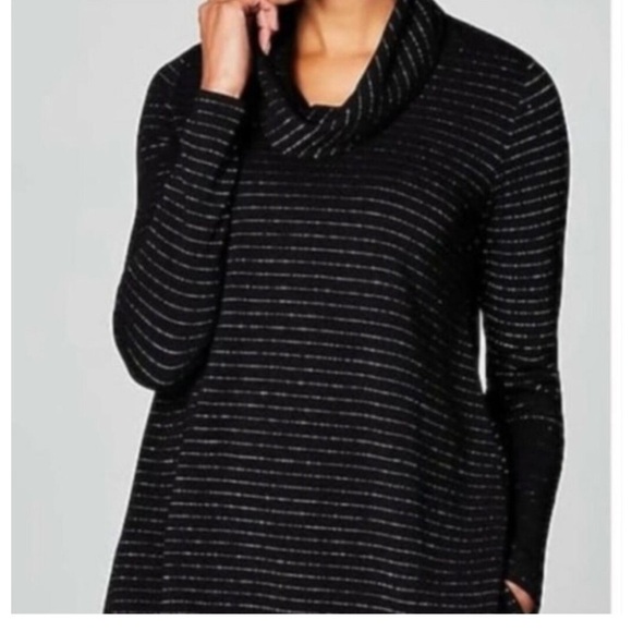 J. Jill wear ever collection, cowl neck, striped top, size Petite Medium - Picture 1 of 8